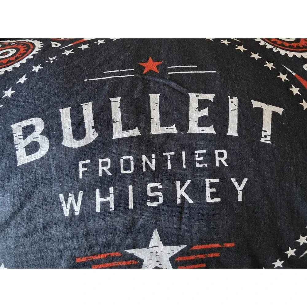Bulleit Whiskey Bandana Black Red White Western Unisex Scarf Wrap Head